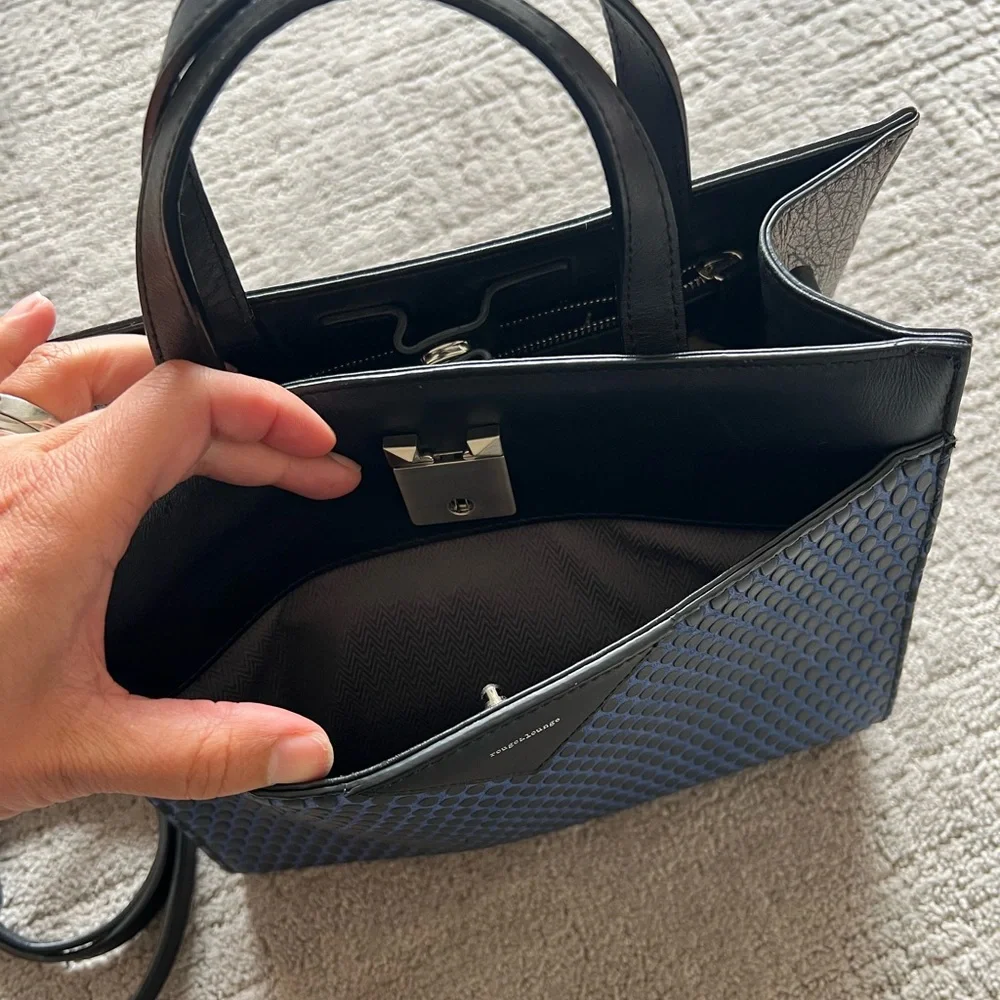 Rouge & Lounge Black and Blue Satchel